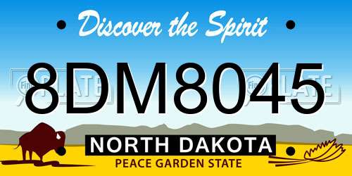 8DM8045 North Dakota License Plate