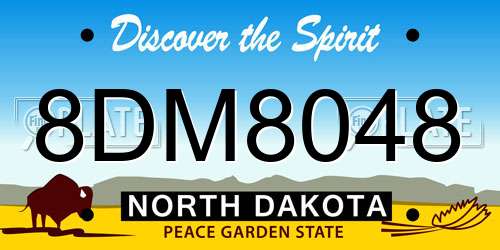 8DM8048 North Dakota License Plate