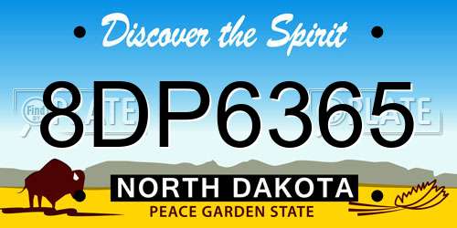 8DP6365 North Dakota License Plate