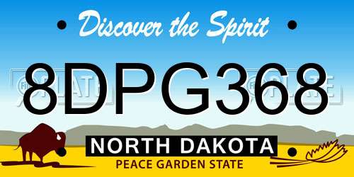 8DPG368 North Dakota License Plate