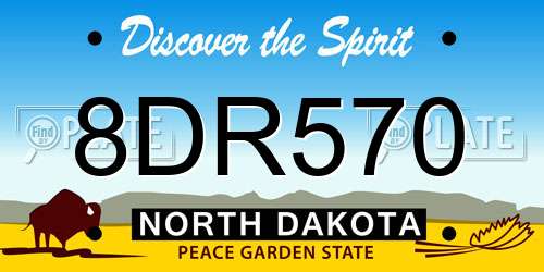 8DR570 North Dakota License Plate