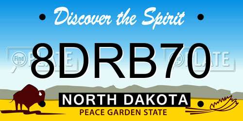 8DRB70 North Dakota License Plate