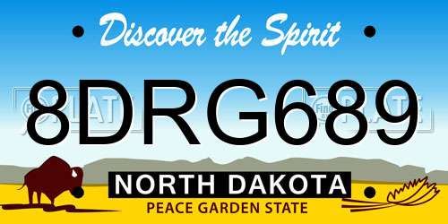 8DRG689 North Dakota License Plate