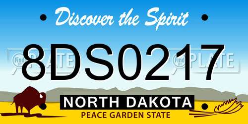 8DS0217 North Dakota License Plate