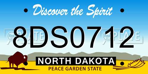 8DS0712 North Dakota License Plate