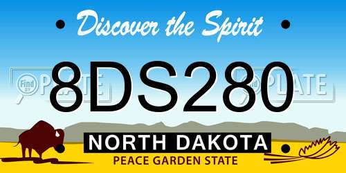 8DS280 North Dakota License Plate