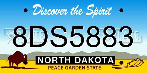 8DS5883 North Dakota License Plate