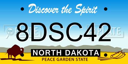 8DSC42 North Dakota License Plate