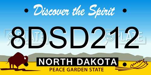 8DSD212 North Dakota License Plate