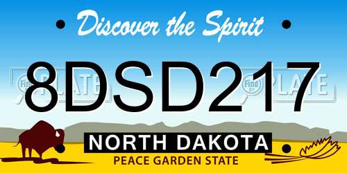 8DSD217 North Dakota License Plate