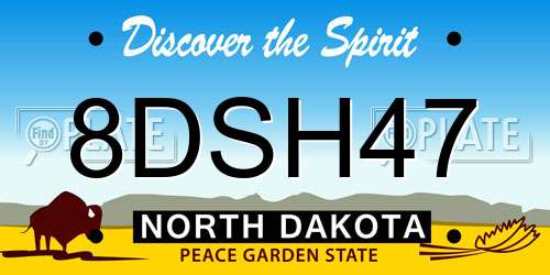 8DSH47 North Dakota License Plate