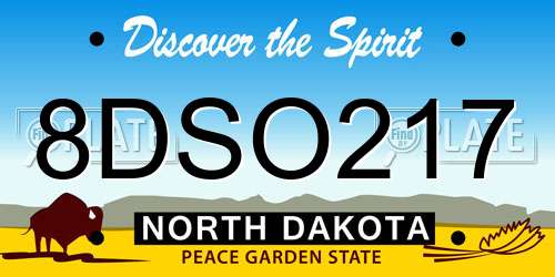 8DSO217 North Dakota License Plate