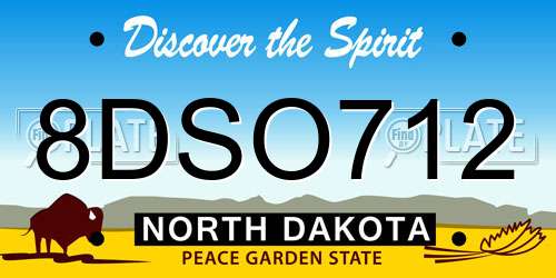 8DSO712 North Dakota License Plate