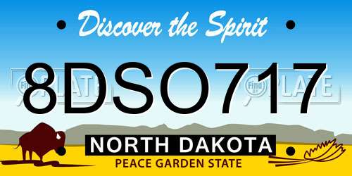 8DSO717 North Dakota License Plate