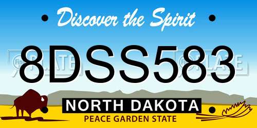 8DSS583 North Dakota License Plate