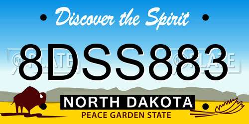 8DSS883 North Dakota License Plate