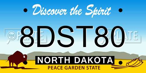 8DST80 North Dakota License Plate