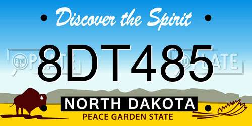 8DT485 North Dakota License Plate