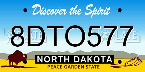 8DTO577 North Dakota License Plate