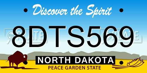 8DTS569 North Dakota License Plate