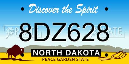 8DZ628 North Dakota License Plate