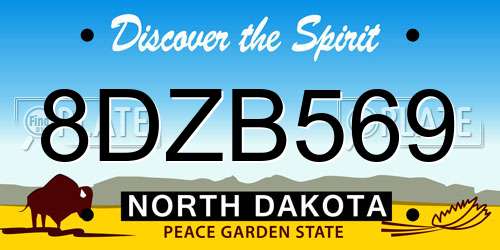 8DZB569 North Dakota License Plate