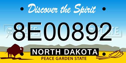 8E00892 North Dakota License Plate