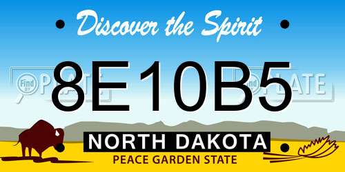 8E10B5 North Dakota License Plate