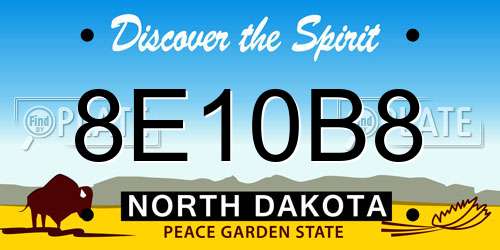 8E10B8 North Dakota License Plate