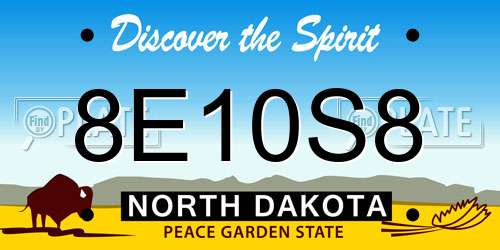8E10S8 North Dakota License Plate
