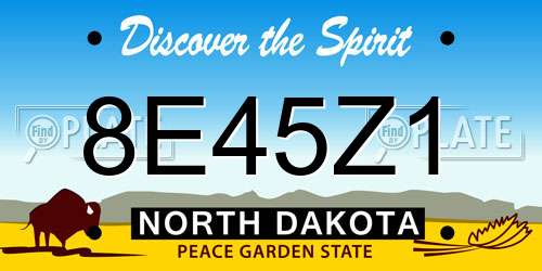 8E45Z1 North Dakota License Plate