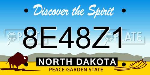 8E48Z1 North Dakota License Plate