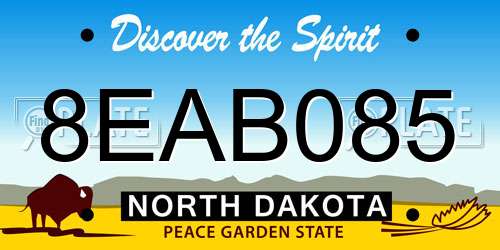 8EAB085 North Dakota License Plate