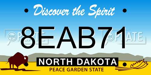8EAB71 North Dakota License Plate