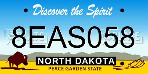 8EAS058 North Dakota License Plate