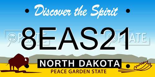 8EAS21 North Dakota License Plate