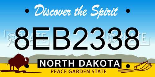 8EB2338 North Dakota License Plate
