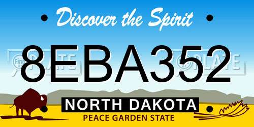8EBA352 North Dakota License Plate