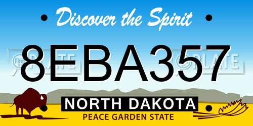 8EBA357 North Dakota License Plate