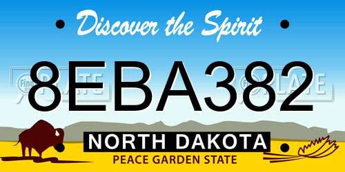 8EBA382 North Dakota License Plate