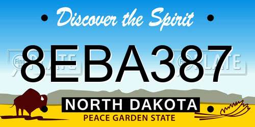 8EBA387 North Dakota License Plate