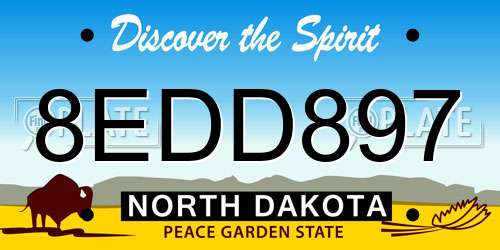 8EDD897 North Dakota License Plate