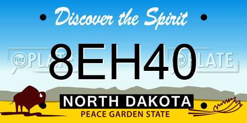 8EH40 North Dakota License Plate