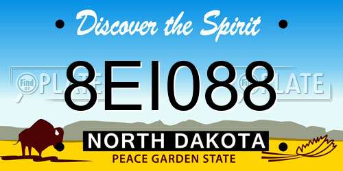 8EI088 North Dakota License Plate