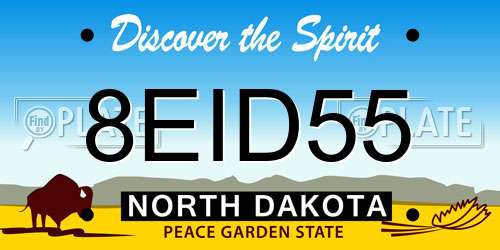 8EID55 North Dakota License Plate