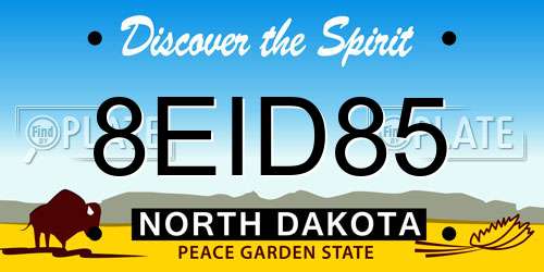 8EID85 North Dakota License Plate