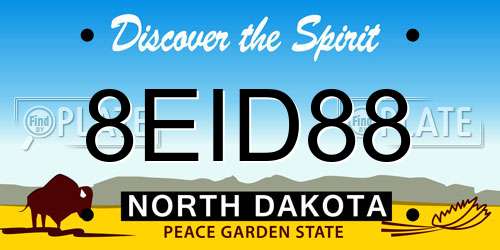 8EID88 North Dakota License Plate