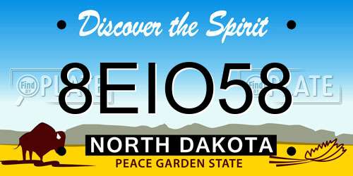 8EIO58 North Dakota License Plate