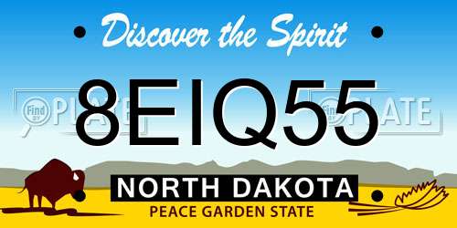 8EIQ55 North Dakota License Plate