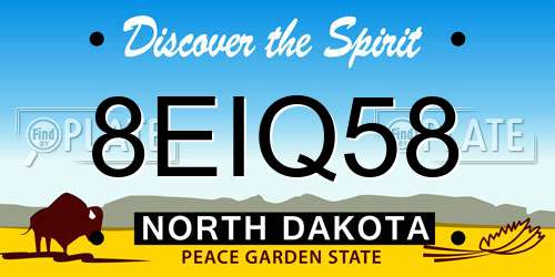 8EIQ58 North Dakota License Plate